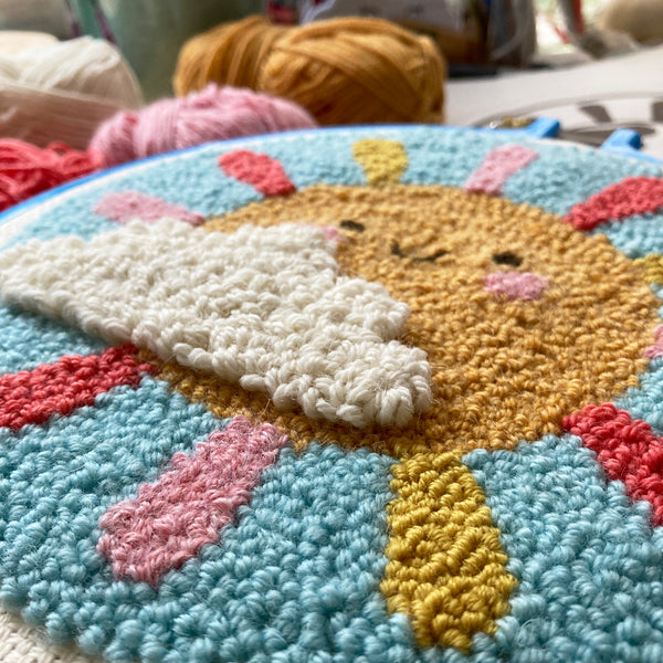 Downloadable Sun Punch Needle Embroidery Pattern For Beginners To All Levels