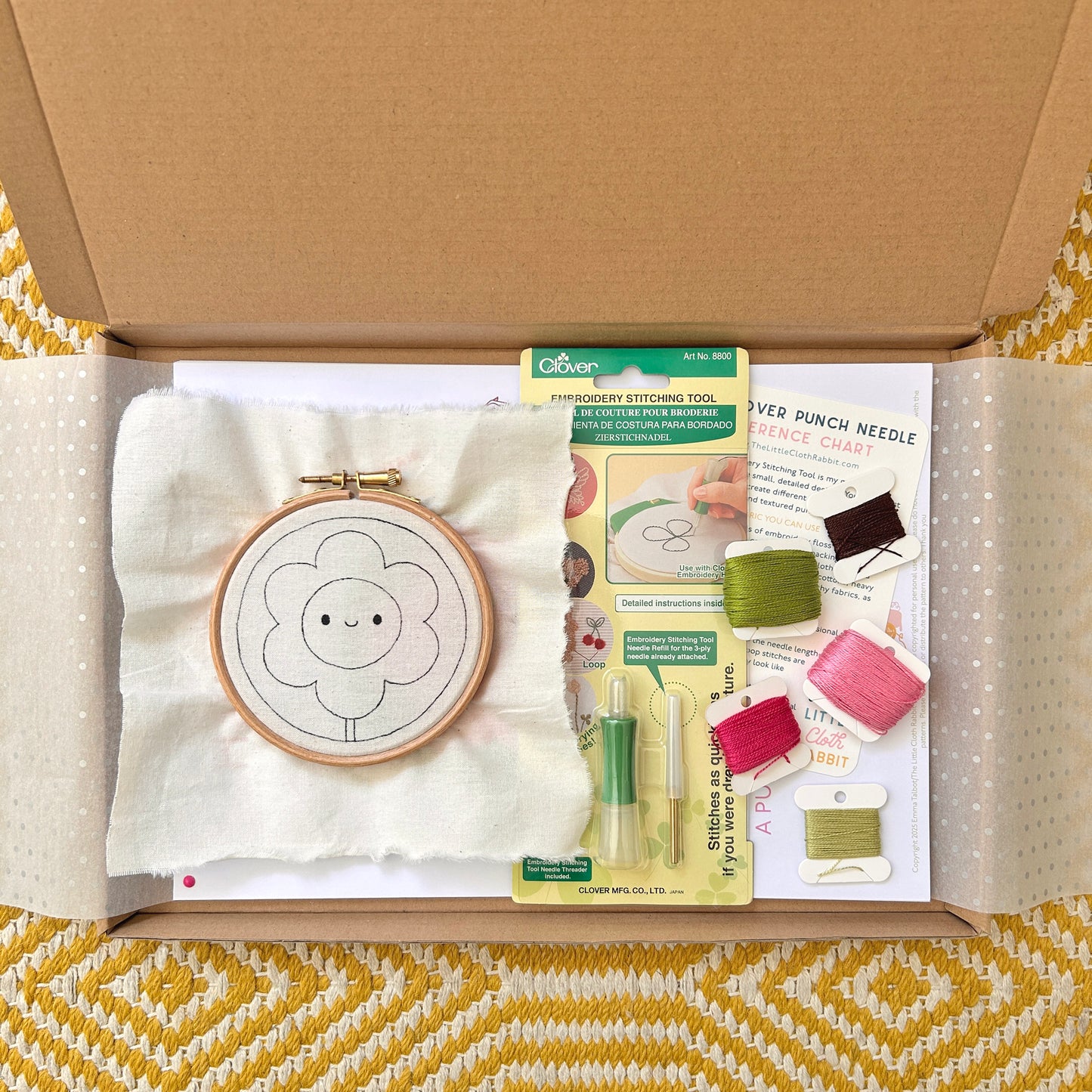 Miniature Punch Needle Flower Kit - The Happiness Design
