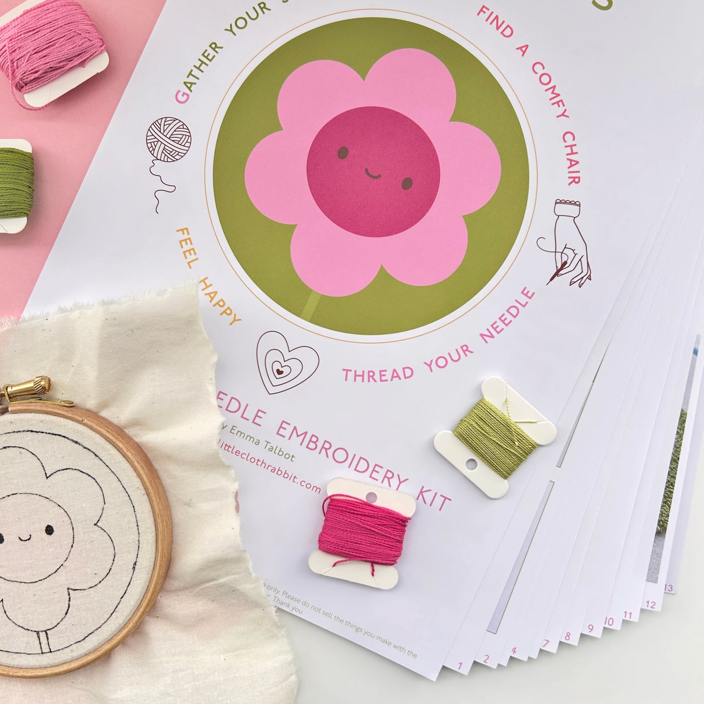 Miniature Punch Needle Flower Kit - The Happiness Design