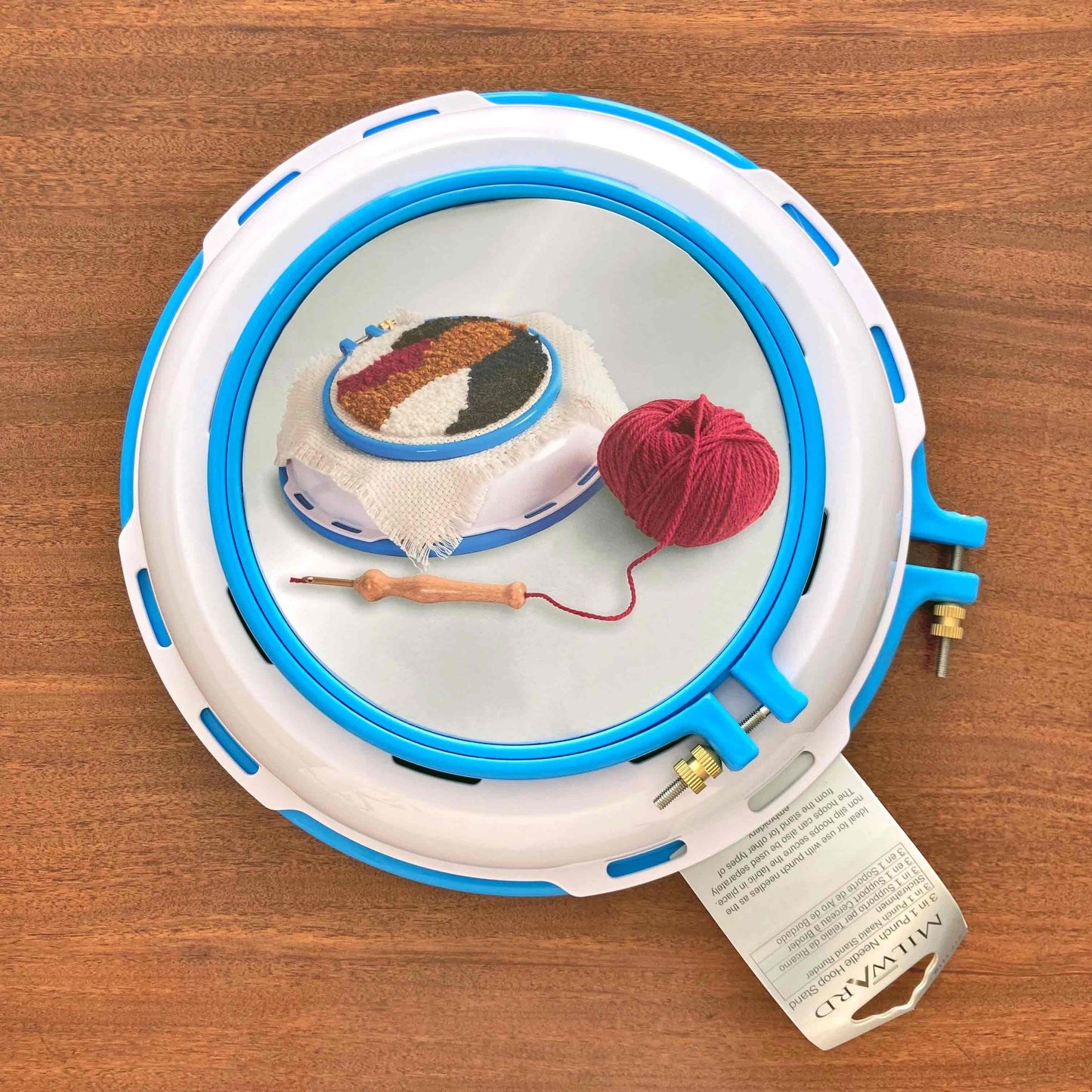 The Milward 3-in-1 Punch Needle Hoop Stand- 6" and 9" Hoops