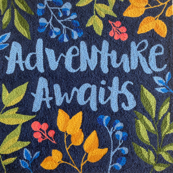 Downloadable 'Adventure Awaits' Punch Needle Cushion Pattern