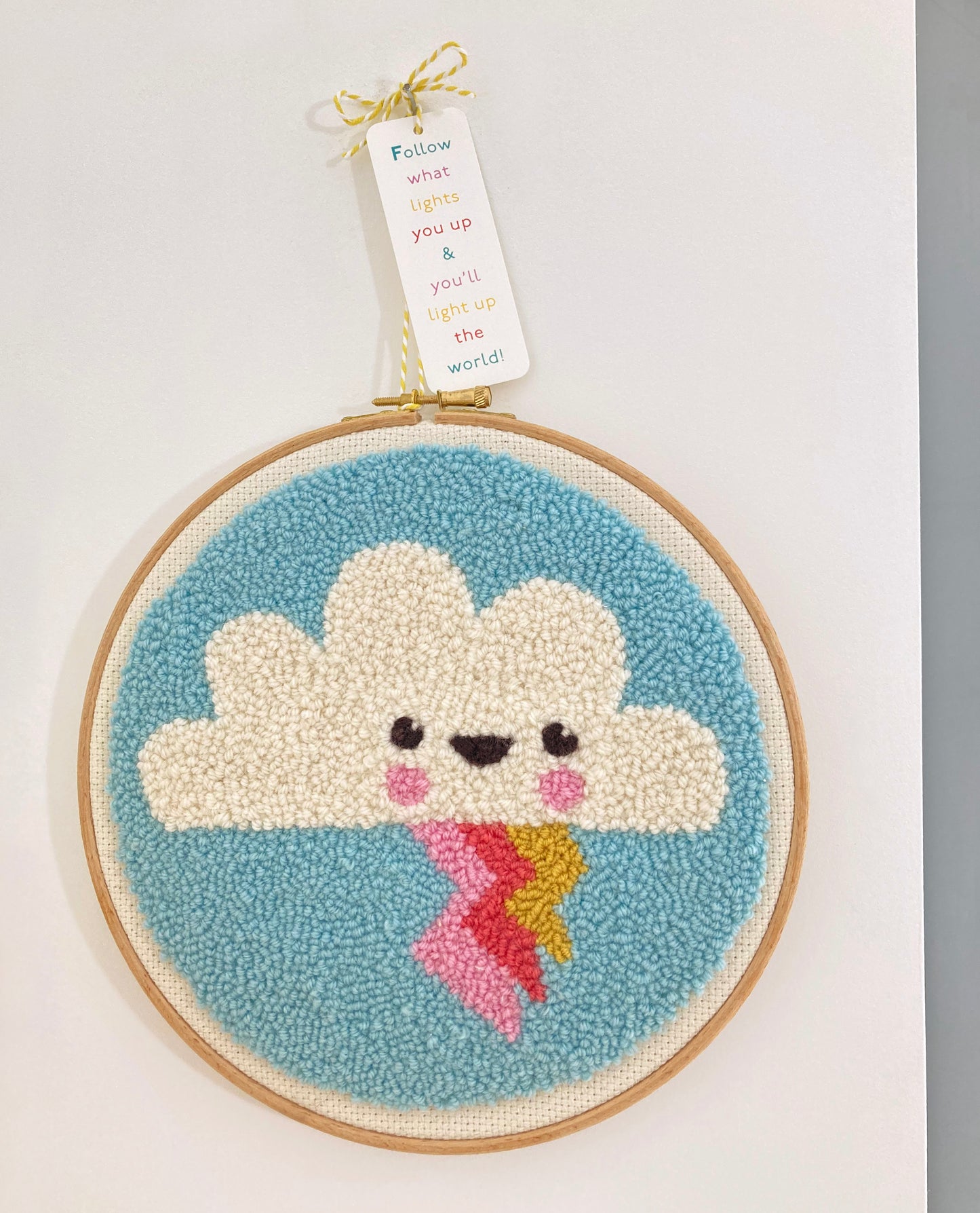 Downloadable Cloud Punch Needle Embroidery Pattern For Beginners To All Levels