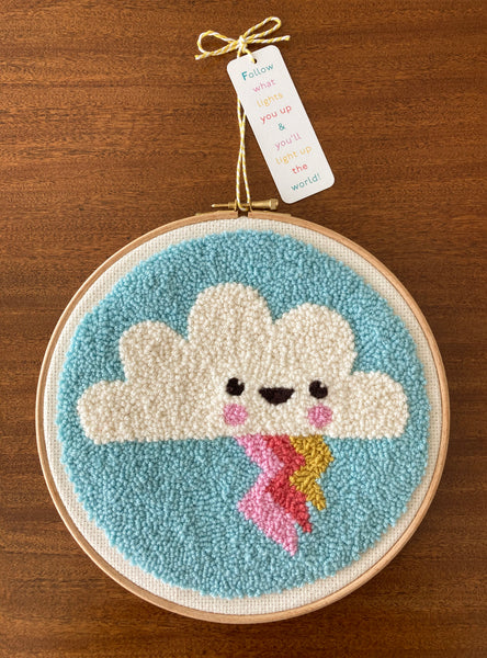 Downloadable Cloud Punch Needle Embroidery Pattern For Beginners To All Levels