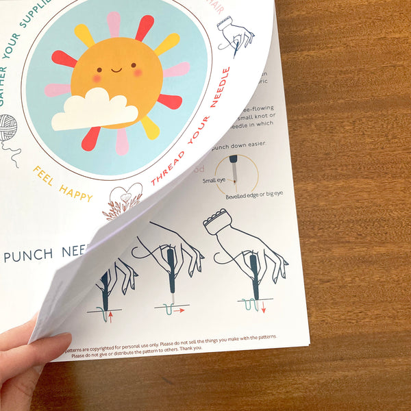 Downloadable Sun Punch Needle Embroidery Pattern For Beginners To All Levels